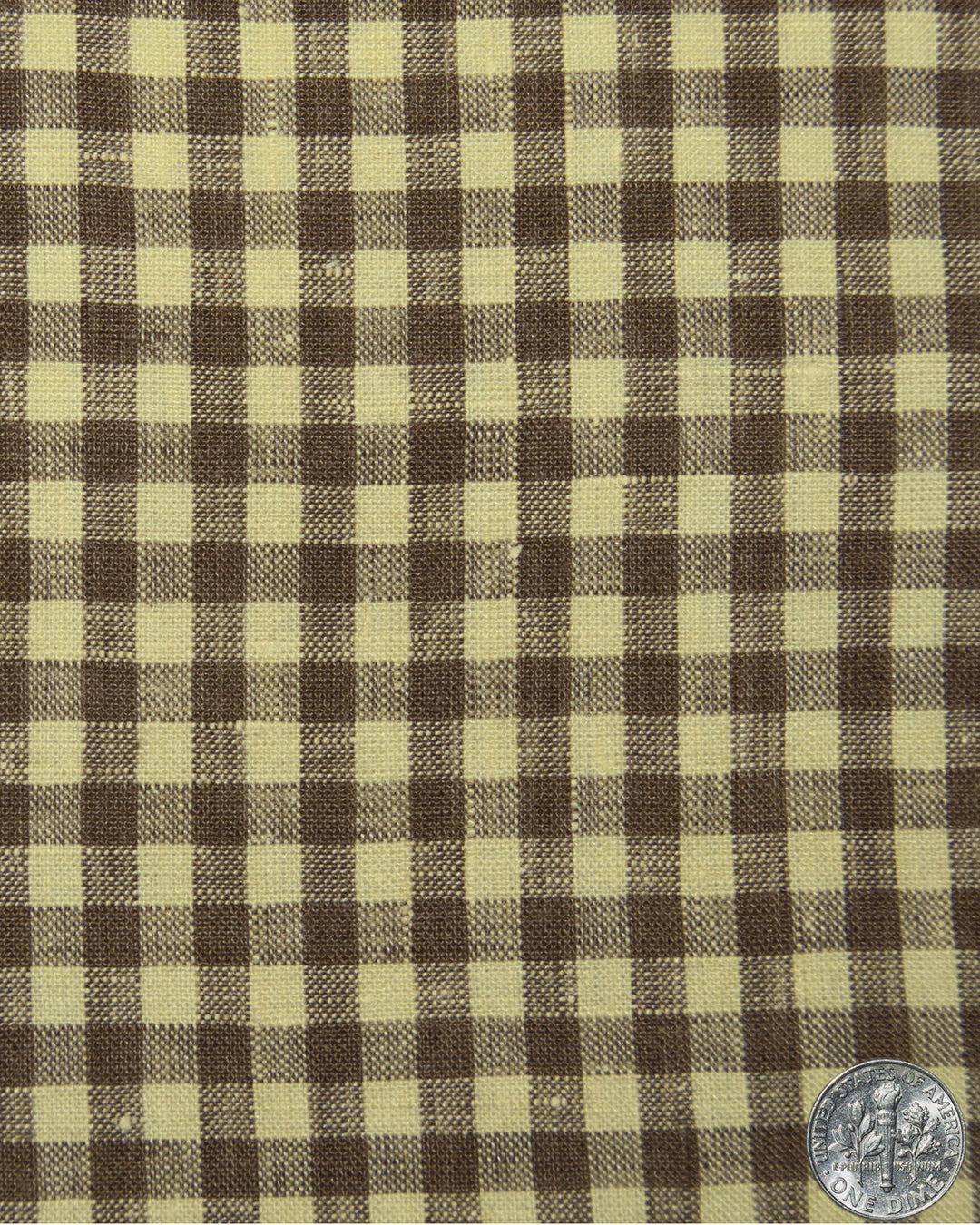Linen:Yellow Brown Gingham Checks Shirt