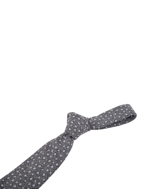 Grey Floral Tie