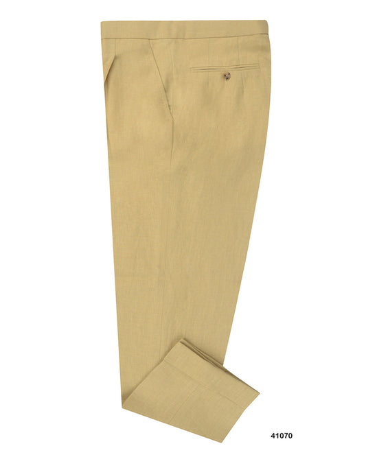 Goldish Yellow Linen Dress Pant