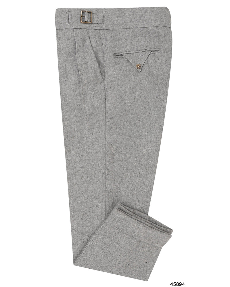 Pantalon Gurkha en flanelle de laine grise