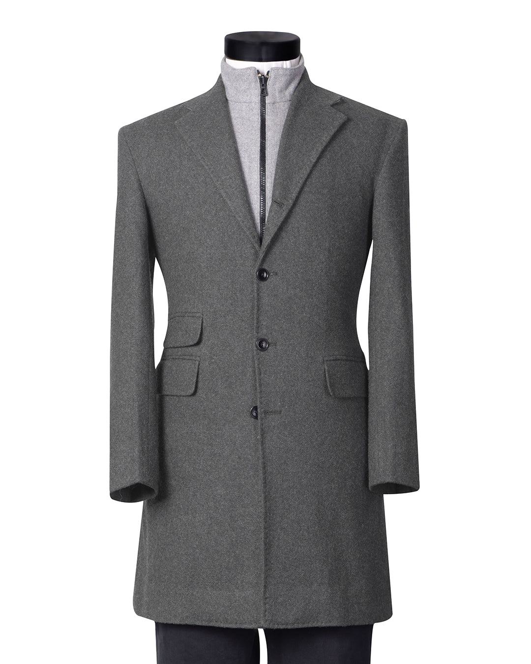 EThomas Grey 15Oz Flannel Topcoat