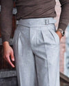 Pantalon Gurkha en Vitale Barberis Canonico - Flanelle Gris Clair