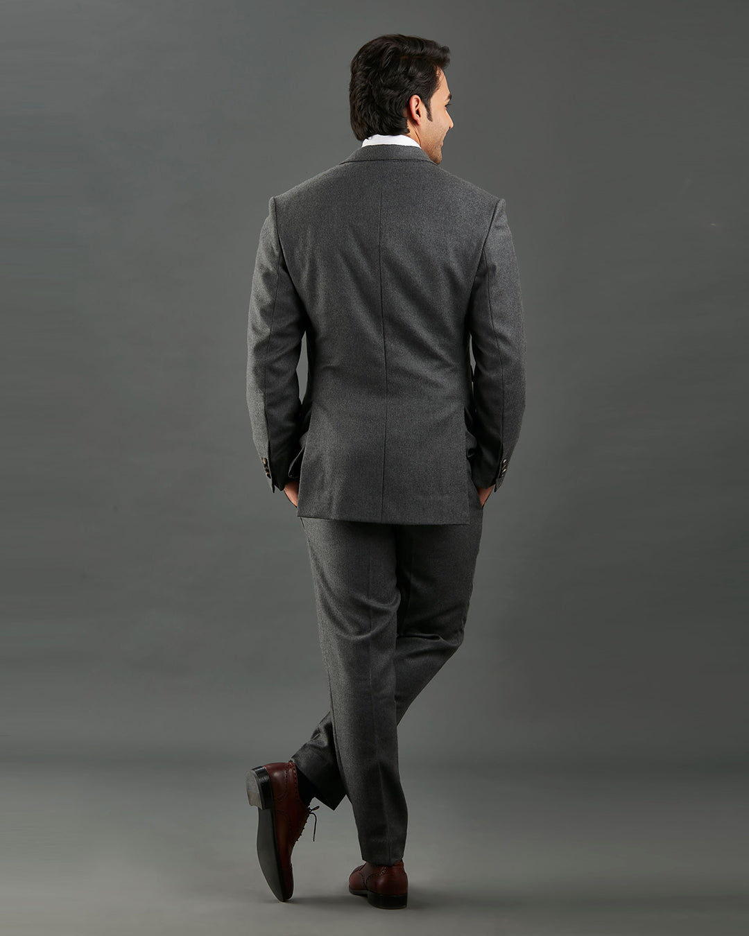 Dugdale Dark Grey Wool Flannel Suit