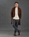 Manteau en flanelle marron café VBC