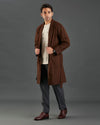 Manteau en flanelle marron café VBC