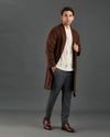 Manteau en flanelle marron café VBC