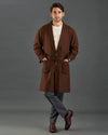 Manteau en flanelle marron café VBC