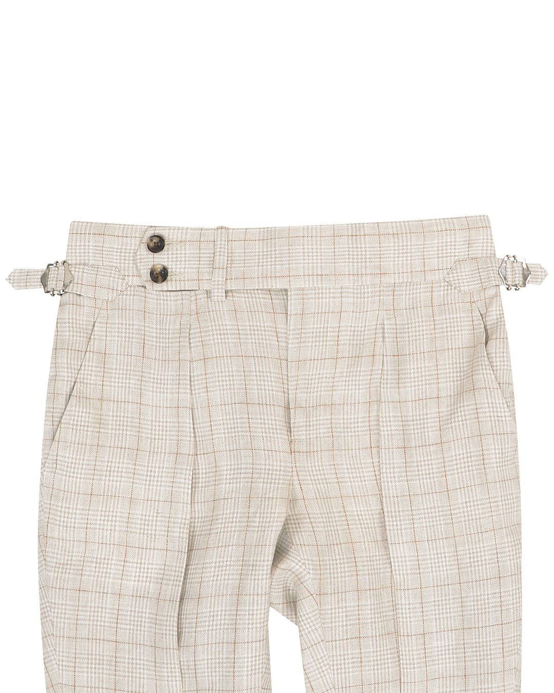 Light Tan Glen Plaid Linen