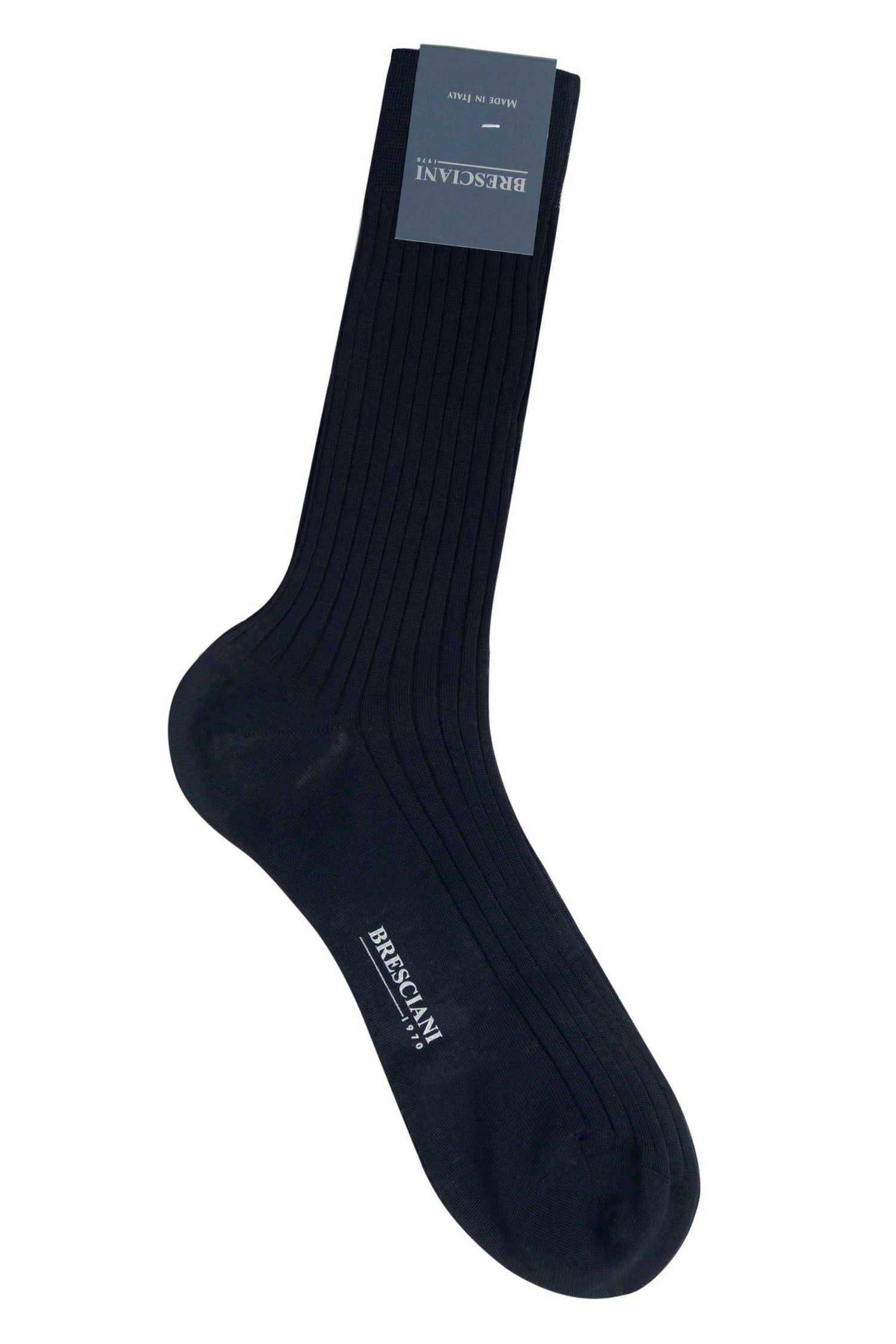 Bresciani  Cotton Rib Socks-Blue (1696049856567)