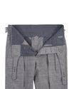 Pantalon Gurkha en lin gris clair Solbiati