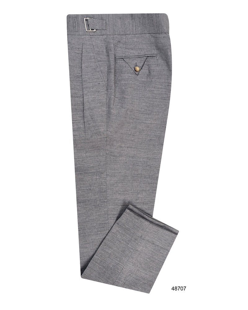 Pantalon Gurkha en lin gris clair Solbiati