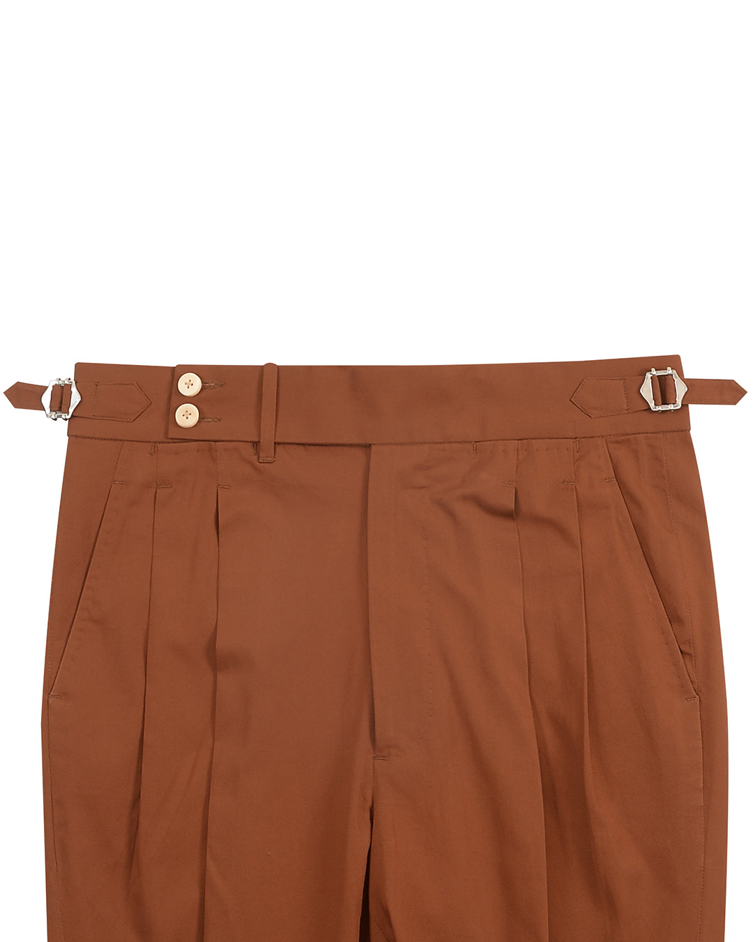 Fresco: Soft Brick Brown Stretch Twill Pants