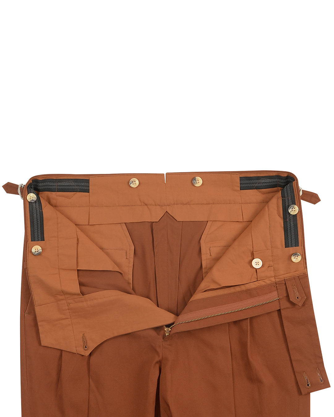 Fresco: Soft Brick Brown Stretch Twill Pants