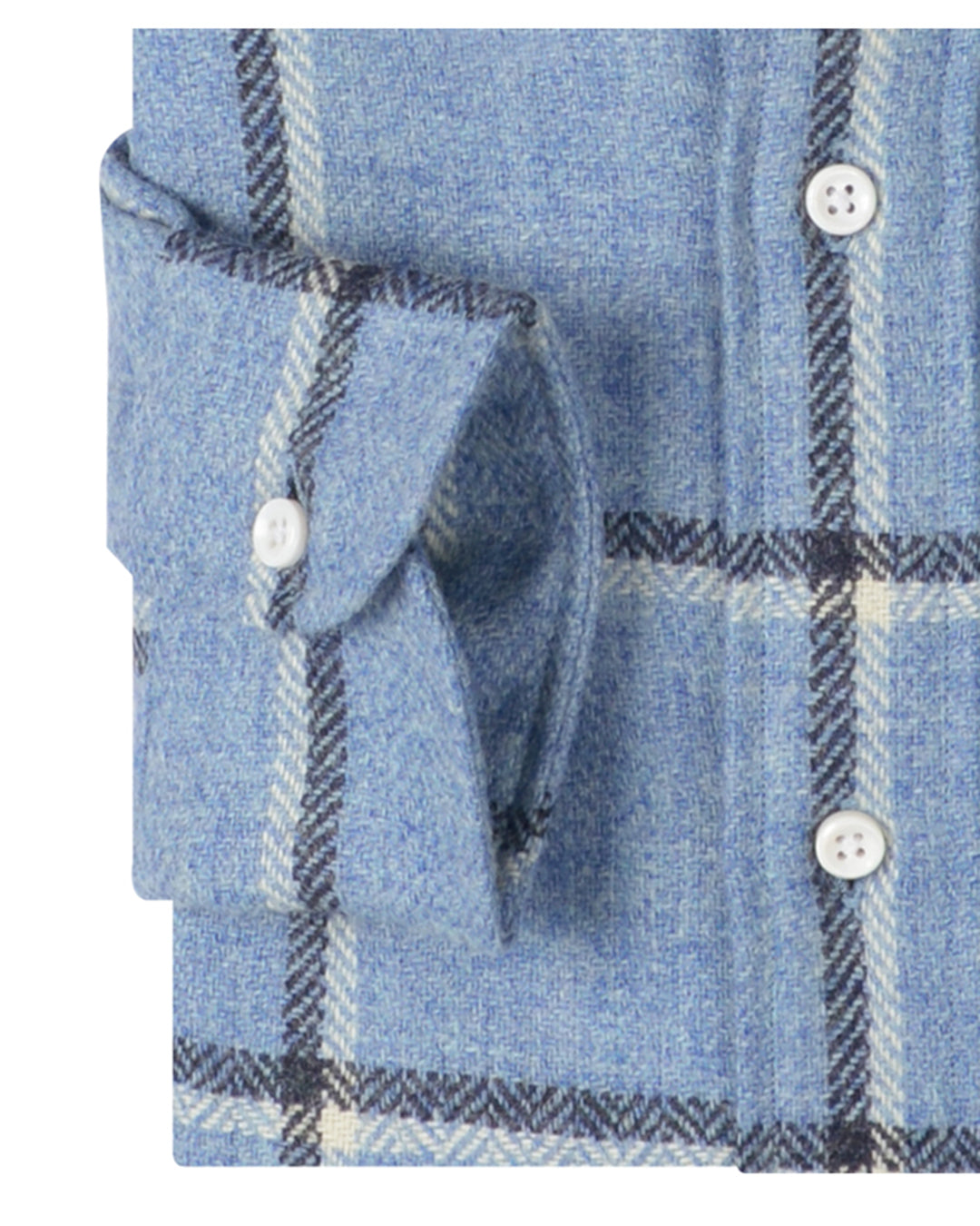 Dugdale Light Blue Windowpane Tweed Shirt