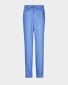 Pantalon à cordon de serrage en sergé bleu cobalt clair