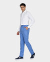 Pantalon à cordon de serrage en sergé bleu cobalt clair