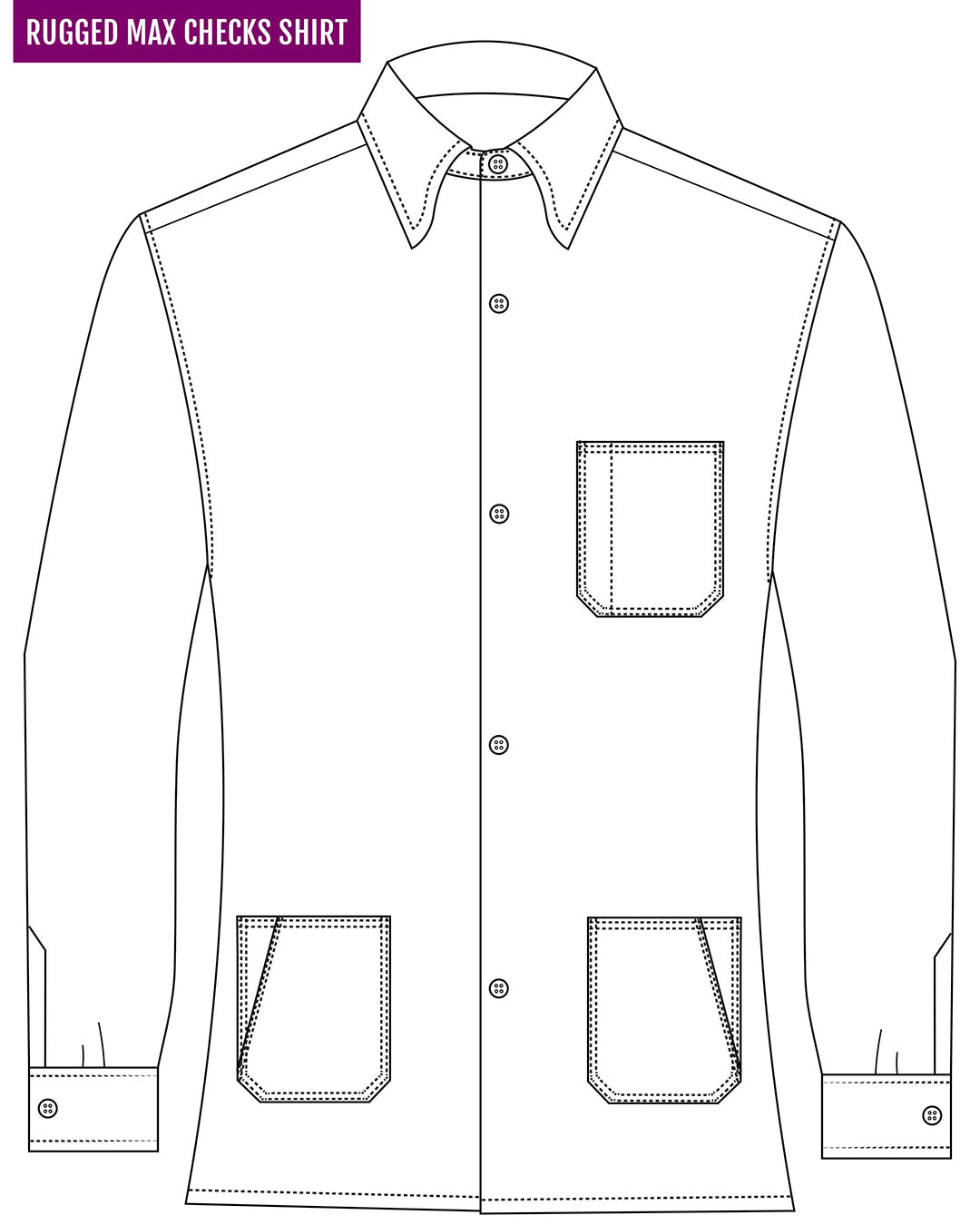 Brown Blue Tattersall Checks Twill Flannel Work Shirt