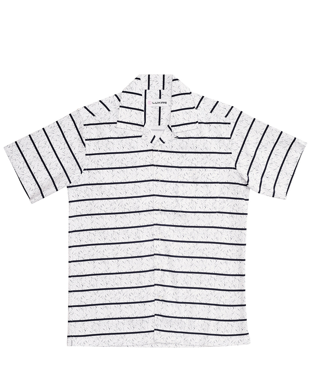 Printed White with Dark Navy Stripes Shirt