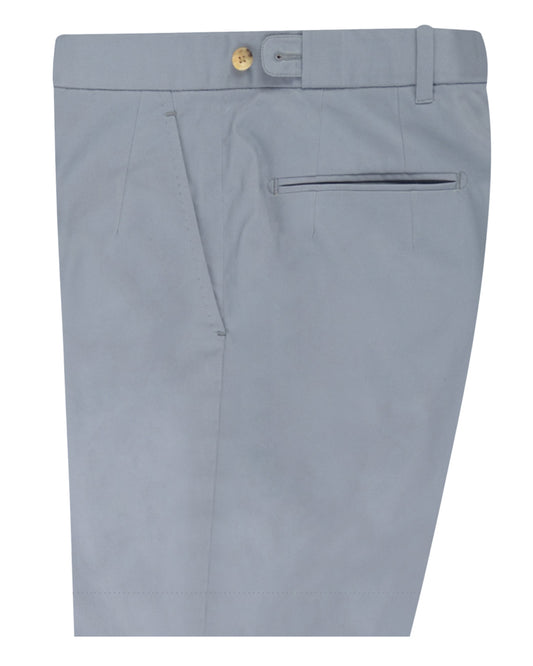Soft Blue Grey Stretch Twill Shorts