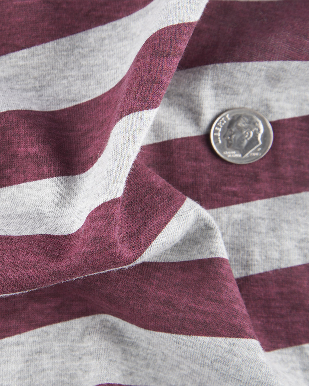 Maroon Grey Awning Stripes T-shirt