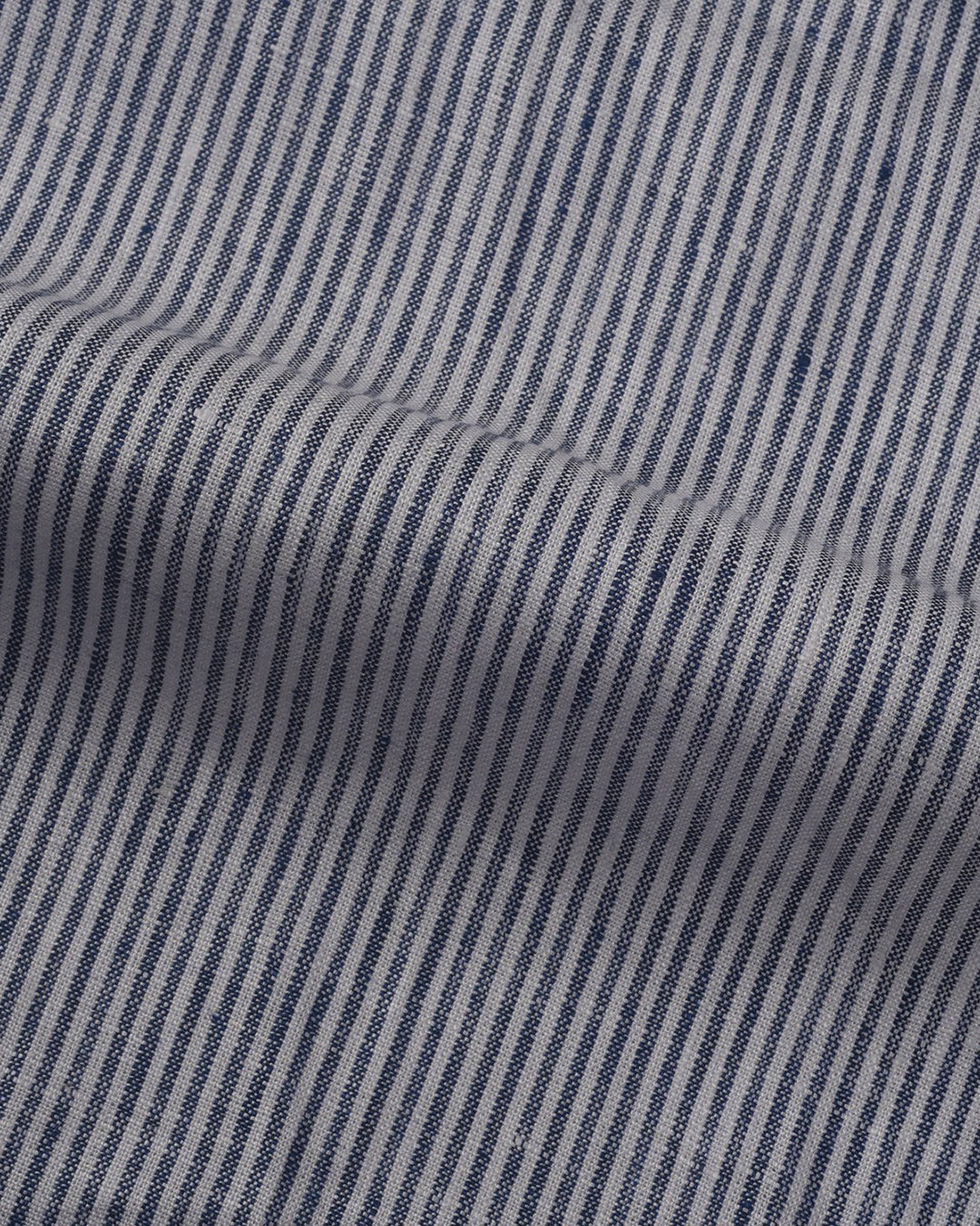 Pullover Shirt Blue White Stripes  Linen