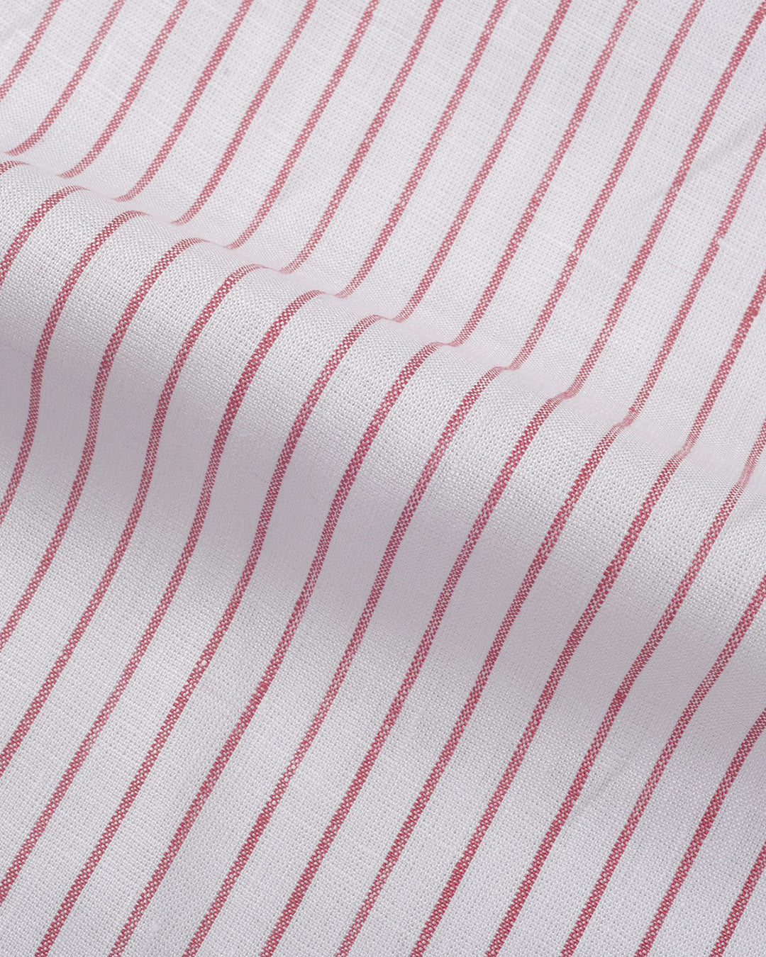 White Red Pin Stripes Linen