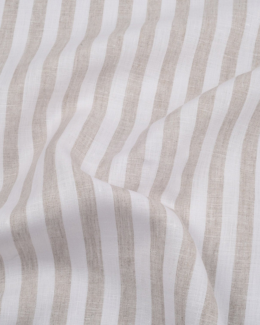Sand White Awning Stripes Linen