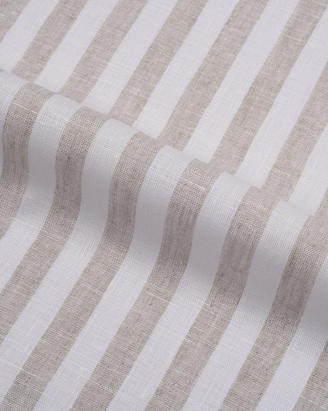 Summer Shirt in Sand White Awning Stripes Linen PRESET STYLE