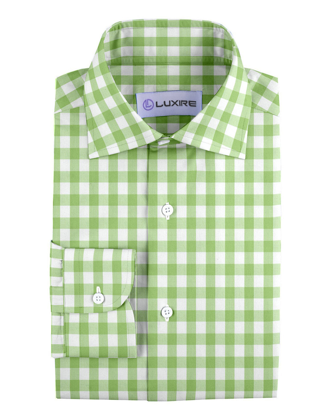 Light Apple Green Windowpane Checks Shirt