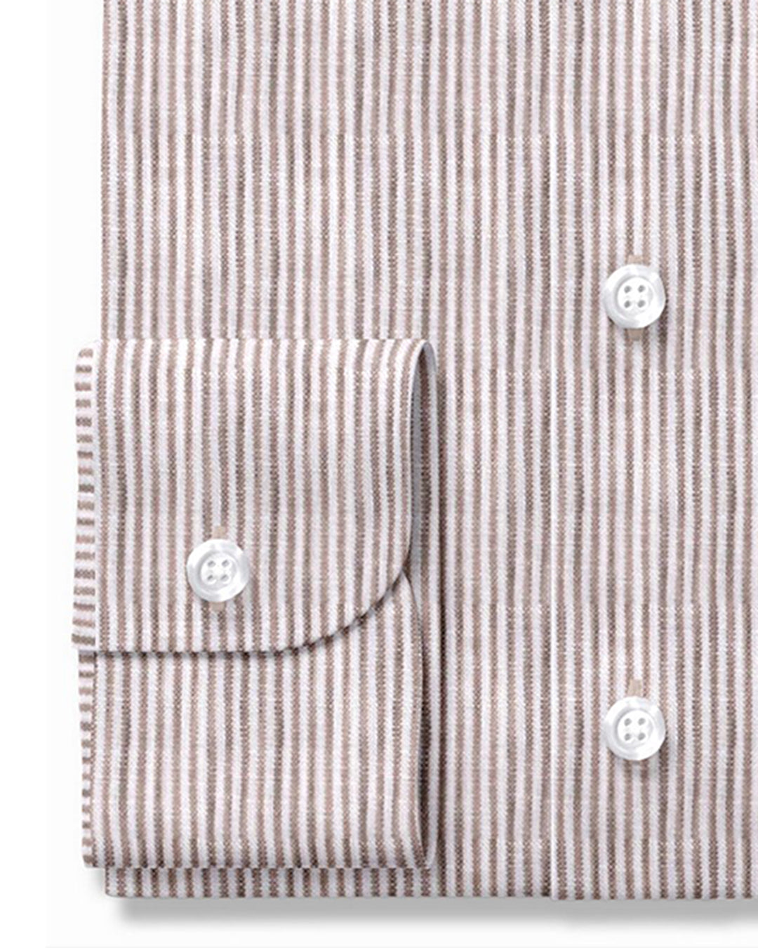 Albini Linen: Brown White Dress Stripes