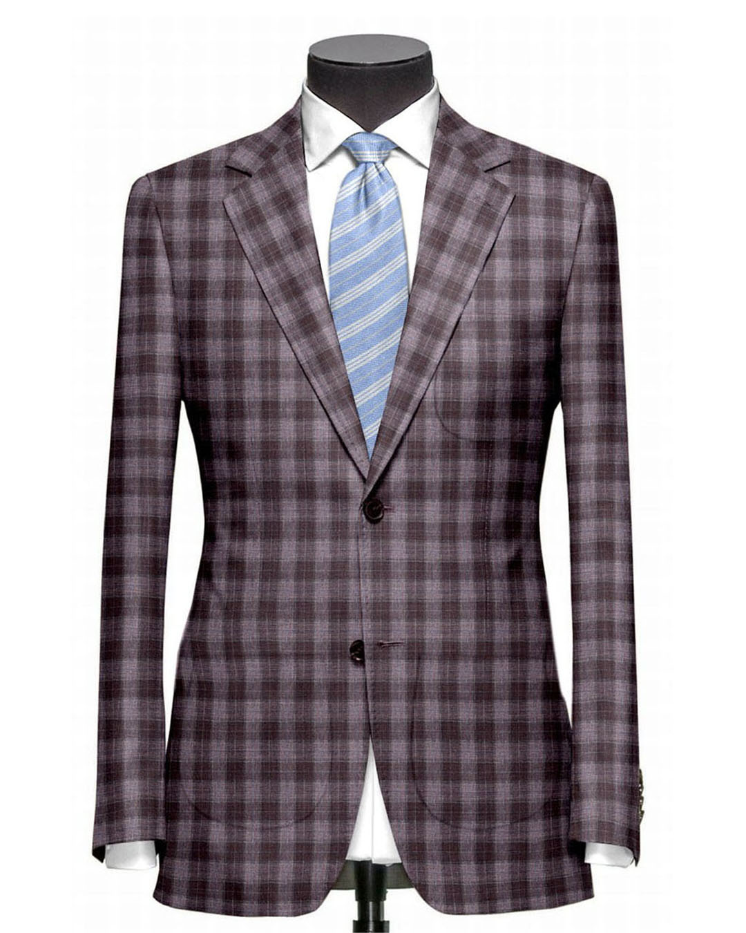 EThomas Voilet Silver Mulberry Tartan Plaid Jacket