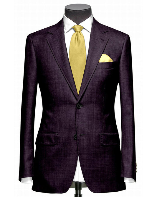 EThomas Wool Cashmere: Dark Violet Twill Jacket