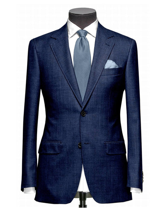 EThomas Wool Cashmere: Blue Twill Jacket