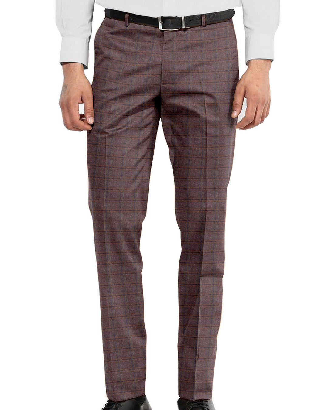 EThomas Wool Silk Cashmere: Maroon Tattersal Windowpane