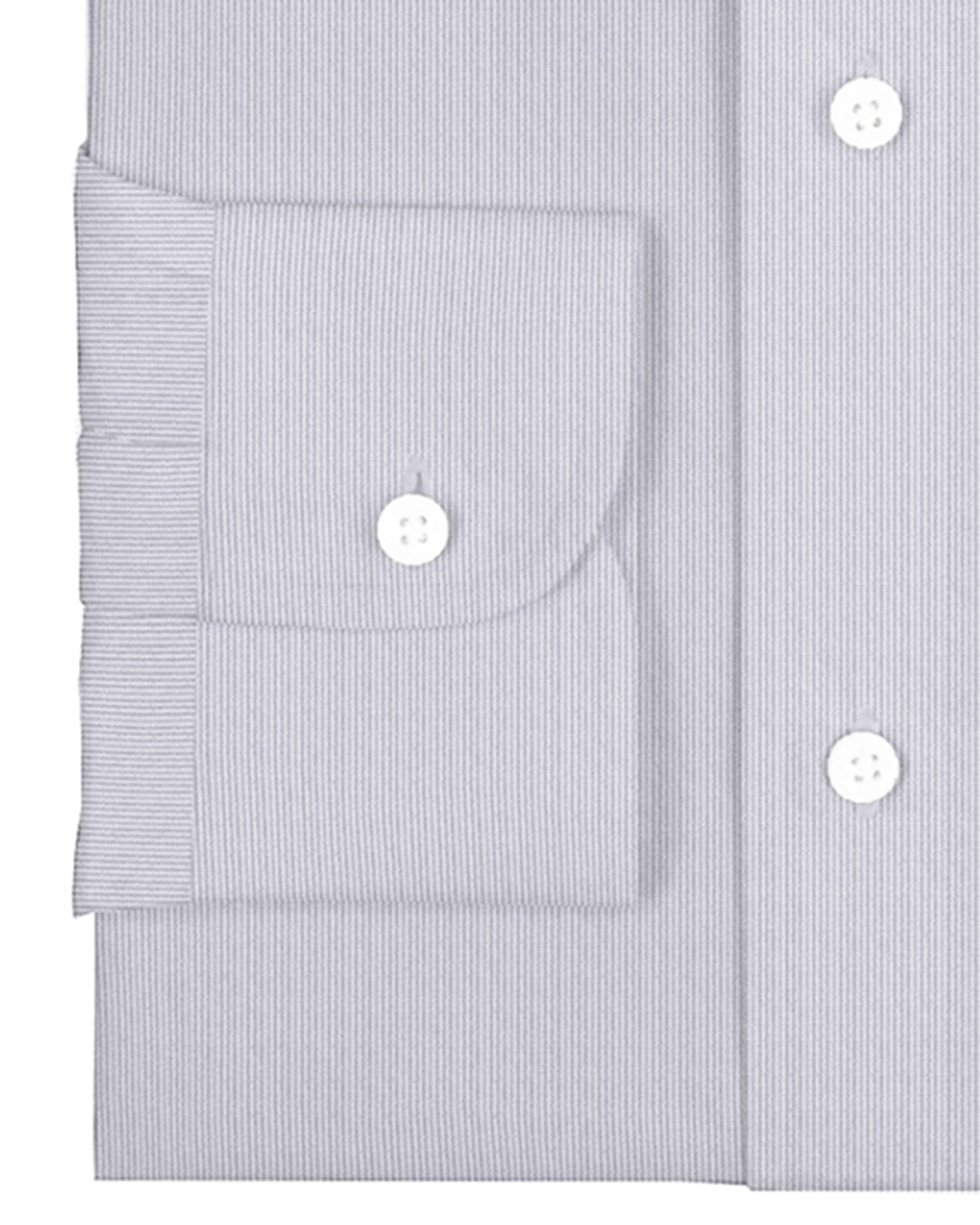 Cotton Linen: Grey Hairline Stripes On White