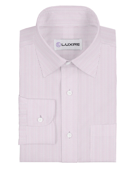 Cotton Linen: Light Pink Stripes On White