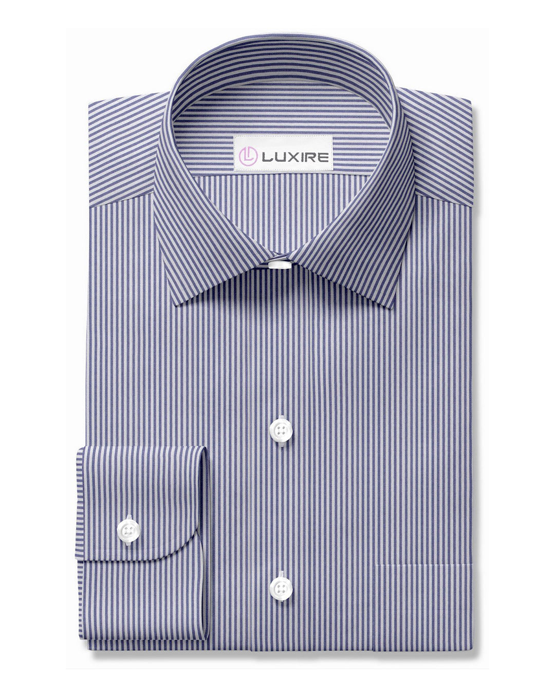 Business-Shirt White With Blue Dress Stripes