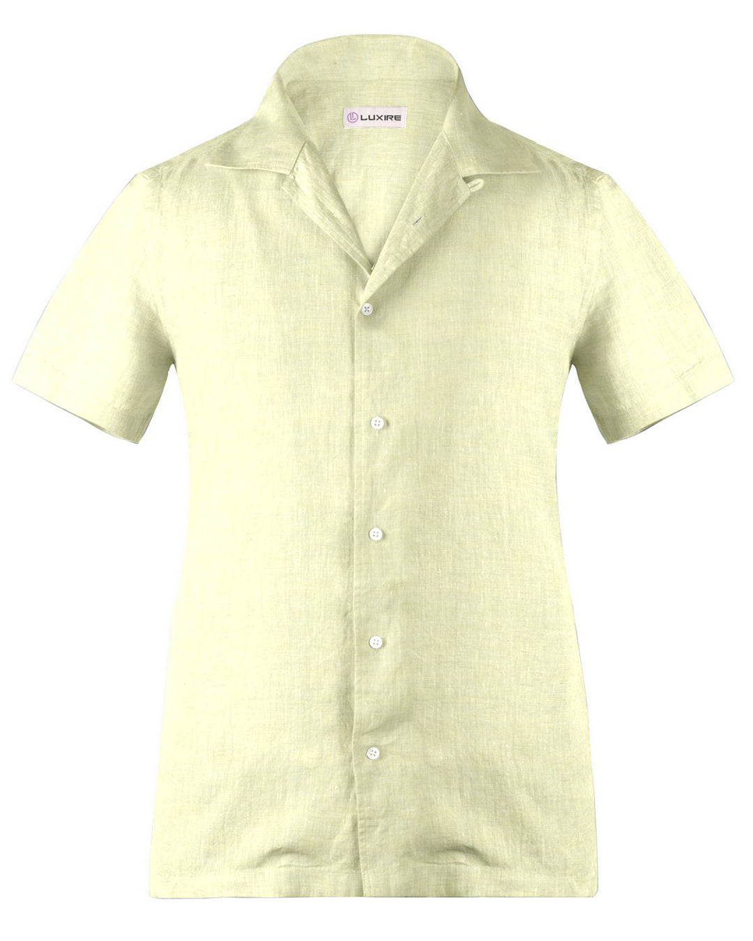 Camp collar PRESET STYLE in Pale Yellow Linen