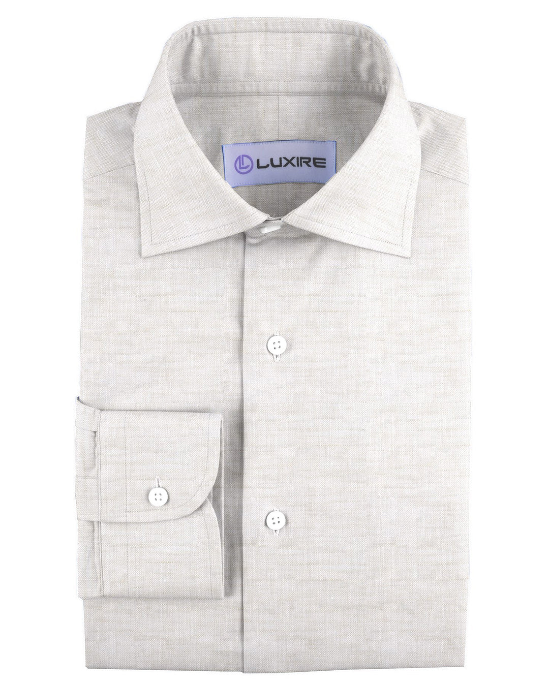 Pullover Shirt in Ecru Textured Linen